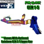 RANGER PROOF / JOHNNY GLOCK COLLABORATION VEX F3 DARK BLUE ADJUSTABLE TRIGGER for GLOCK GEN 1 2 3 4 5 - 17 19 19X 20 21 22 23 24 26 27 31 32 33 34 35 37 36 38 39 43 43x 45 48 - Image 6