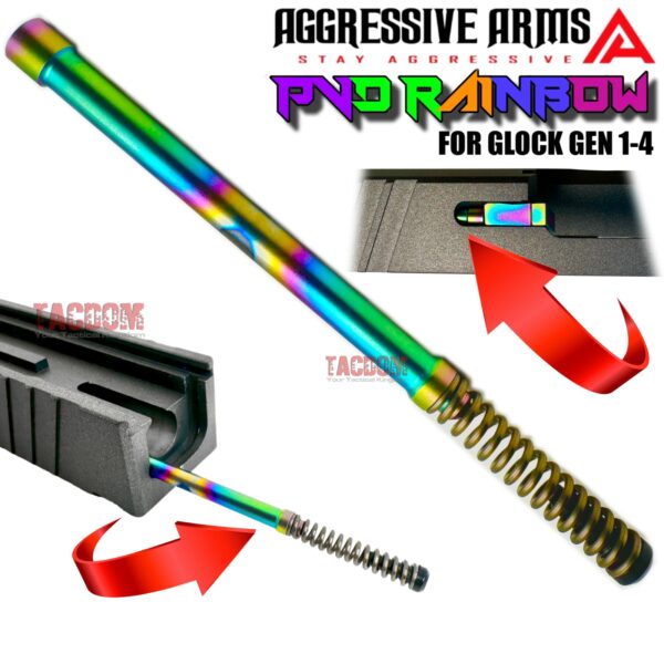 AGRESSIVE ARMS Extractor Depressor Rod Kit Gen 1-4 GLOCK RAINBOW STAINLESS STEEL