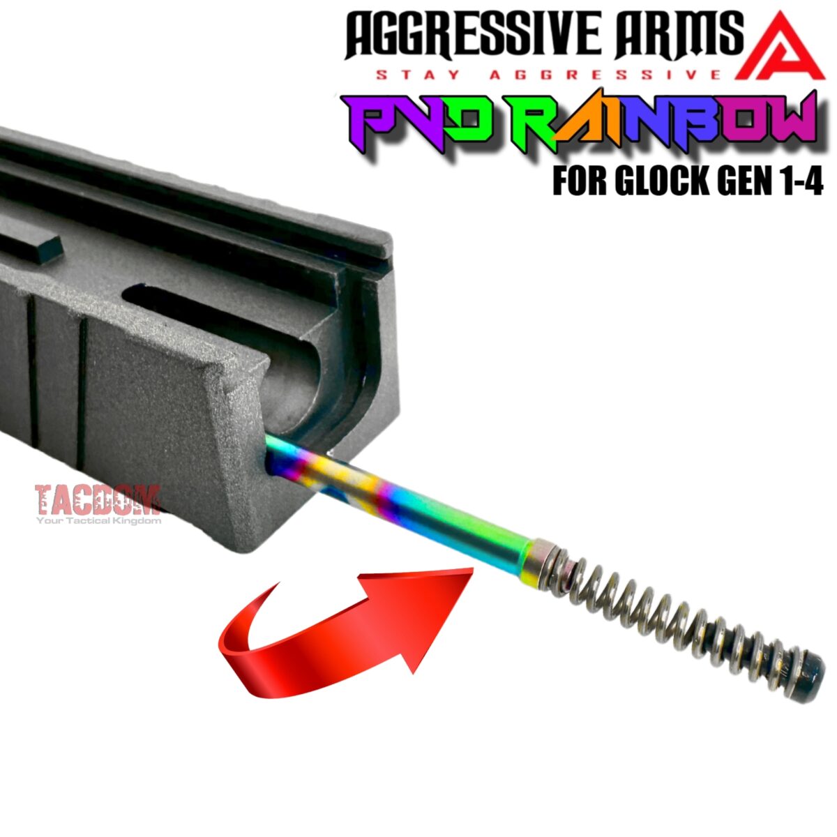 AGGRESSIVE ARMS Extractor Depressor Rod Kit Gen 1-4 GLOCK RAINBOW STAINLESS STEEL - Image 2
