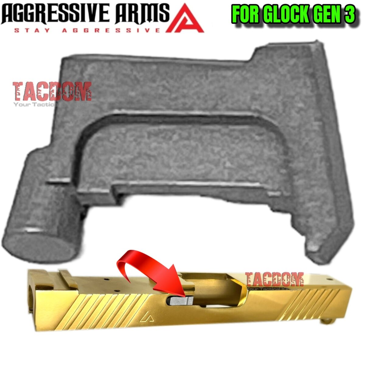 AGGRESSIVE ARMS 416 STAINLESS STEEL EXTRACTOR for GLOCK 17-17L-19-26-34 in GEN 3 - IMPROVED - Image 1