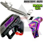 AGGRESSIVE ARMS RAZZOR JEWLERY RAINBOW FINISH for GLOCK GEN 3 "BILLET ALUMINUM" FLAT TRIGGER WITH ENHANCED BAR