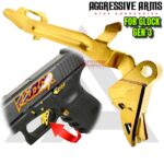 AGGRESSIVE ARMS RAZZOR JEWLERY GOLD FINISH for GLOCK GEN 3 "BILLET ALUMINUM" FLAT TRIGGER WITH ENHANCED GOLD BAR