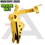 AGGRESSIVE ARMS RAZZOR JEWLERY GOLD FINISH for GLOCK GEN 3 "BILLET ALUMINUM" FLAT TRIGGER WITH ENHANCED GOLD BAR - Image 3