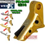 RANGER PROOF / JOHNNY GLOCK COLLABORATION VEX F3 GOLD / BLACK TRIGGER for GLOCK GEN 1 2 3 4 5 - 17 19 19X 20 21 22 23 24 26 27 31 32 33 34 35 37 36 38 39 43 43x 45 48