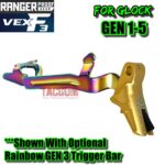 RANGER PROOF / JOHNNY GLOCK COLLABORATION VEX F3 GOLD / BLACK TRIGGER for GLOCK GEN 1 2 3 4 5 - 17 19 19X 20 21 22 23 24 26 27 31 32 33 34 35 37 36 38 39 43 43x 45 48 - Image 7