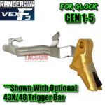 RANGER PROOF / JOHNNY GLOCK COLLABORATION VEX F3 GOLD / BLACK TRIGGER for GLOCK GEN 1 2 3 4 5 - 17 19 19X 20 21 22 23 24 26 27 31 32 33 34 35 37 36 38 39 43 43x 45 48 - Image 5