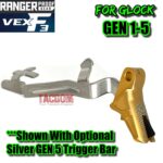 RANGER PROOF / JOHNNY GLOCK COLLABORATION VEX F3 GOLD / BLACK TRIGGER for GLOCK GEN 1 2 3 4 5 - 17 19 19X 20 21 22 23 24 26 27 31 32 33 34 35 37 36 38 39 43 43x 45 48 - Image 6