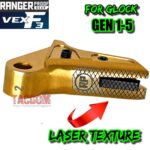 RANGER PROOF / JOHNNY GLOCK COLLABORATION VEX F3 GOLD / BLACK TRIGGER for GLOCK GEN 1 2 3 4 5 - 17 19 19X 20 21 22 23 24 26 27 31 32 33 34 35 37 36 38 39 43 43x 45 48 - Image 2