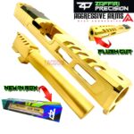 ZAFFIRI SHINY GOLD ZPS.2 RMR SLIDE For GLOCK 17 GEN 3 + RAAZOR FLUSH CUT BARREL