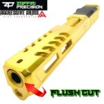 ZAFFIRI SHINY GOLD ZPS.2 RMR SLIDE For GLOCK 17 GEN 3 + RAAZOR FLUSH CUT BARREL - Image 2