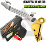 AGGRESSIVE ARMS RAZZOR JEWLERY RAINBOW FINISH for GLOCK 43 - 43X - 48 "BILLET ALUMINUM" FLAT TRIGGER WITH BAR