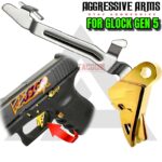AGGRESSIVE ARMS RAZZOR JEWLERY GOLD FINISH for GLOCK GEN 5 "BILLET ALUMINUM" FLAT TRIGGER WITH ENHANCED BAR