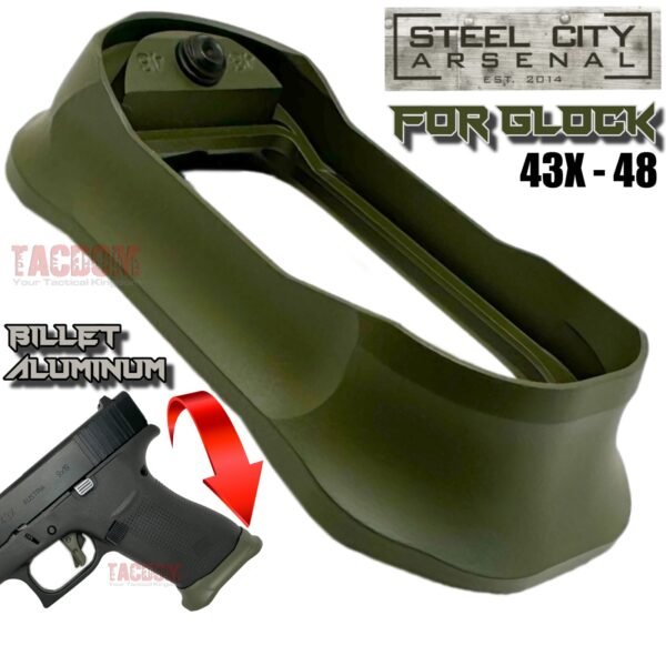 STEEL CITY ARSENAL GLOCK GEN 5 43X - 48  ENHANCED "TACDOM EXCLUSIVE" OD GREEN MAGWELL – FITS OEM GLOCK FACTORY FRAMES
