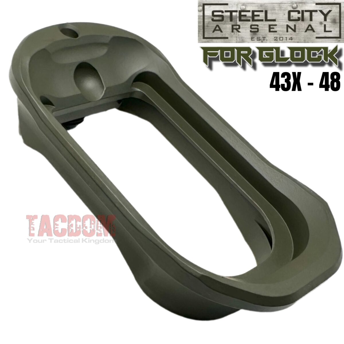 STEEL CITY ARSENAL GLOCK GEN 5 43X - 48  ENHANCED "TACDOM EXCLUSIVE" OD GREEN MAGWELL – FITS OEM GLOCK FACTORY FRAMES - Image 6