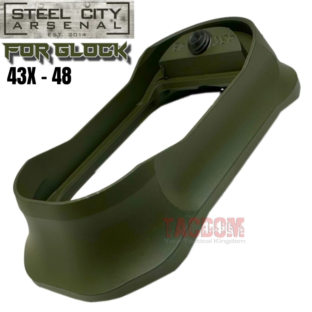 STEEL CITY ARSENAL GLOCK GEN 5 43X - 48  ENHANCED "TACDOM EXCLUSIVE" OD GREEN MAGWELL – FITS OEM GLOCK FACTORY FRAMES - Image 3