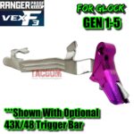 RANGER PROOF / JOHNNY GLOCK COLLABORATION VEX F3 PURPLE ADJUSTABLE TRIGGER for GLOCK GEN 1 2 3 4 5 - 17 19 19X 20 21 22 23 24 26 27 31 32 33 34 35 37 36 38 39 43 43x 45 48 - Image 6