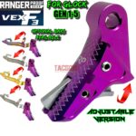 RANGER PROOF / JOHNNY GLOCK COLLABORATION VEX F3 PURPLE ADJUSTABLE TRIGGER for GLOCK GEN 1 2 3 4 5 - 17 19 19X 20 21 22 23 24 26 27 31 32 33 34 35 37 36 38 39 43 43x 45 48