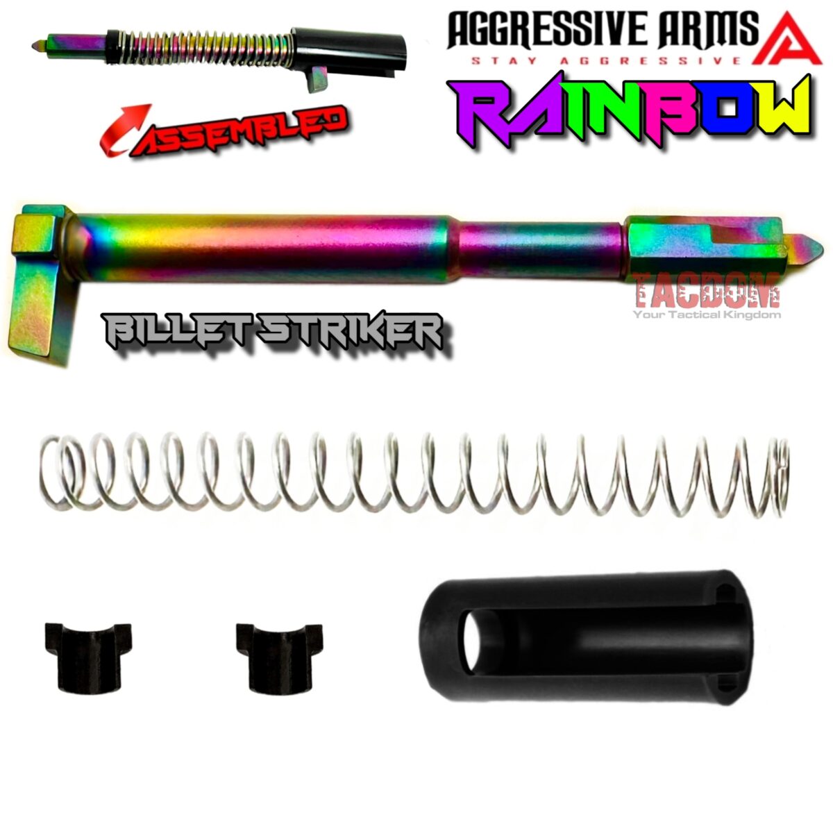 AGGRESSIVE ARMS USA RAINBOW PVD BILLET STRIKER / FIRING PIN ASSEMBLY for Glock GEN 1-4 - Image 1