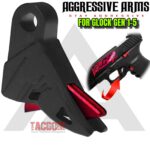 AGGRESSIVE ARMS RAZZOR COMBAT BLACK / RED FINISH for GLOCK GEN 1 2 3 4 5 "BILLET ALUMINUM" FLAT TRIGGER