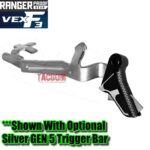 RANGER PROOF / JOHNNY GLOCK COLLABORATION VEX F3 Black /SILVER TWO-TONE "ADJUSTABLE VERSION" TRIGGER for GLOCK GEN 1 2 3 4 5 - 17 19 19X 20 21 22 23 24 26 27 31 32 33 34 35 37 36 38 39 43 43x 45 48 - Image 7