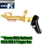 RANGER PROOF / JOHNNY GLOCK COLLABORATION VEX F3 Black /SILVER TWO-TONE "ADJUSTABLE VERSION" TRIGGER for GLOCK GEN 1 2 3 4 5 - 17 19 19X 20 21 22 23 24 26 27 31 32 33 34 35 37 36 38 39 43 43x 45 48 - Image 5