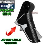 RANGER PROOF / JOHNNY GLOCK COLLABORATION VEX F3 Black /SILVER TWO-TONE "ADJUSTABLE VERSION" TRIGGER for GLOCK GEN 1 2 3 4 5 - 17 19 19X 20 21 22 23 24 26 27 31 32 33 34 35 37 36 38 39 43 43x 45 48 - Image 4