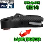 RANGER PROOF / JOHNNY GLOCK COLLABORATION VEX F3 Black /SILVER TWO-TONE "ADJUSTABLE VERSION" TRIGGER for GLOCK GEN 1 2 3 4 5 - 17 19 19X 20 21 22 23 24 26 27 31 32 33 34 35 37 36 38 39 43 43x 45 48 - Image 3