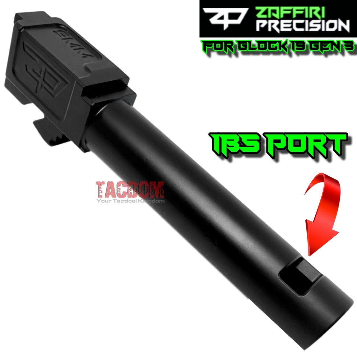 ZAFFIRI BLACK IBS PORTED SLIDE WITH BLACK IBS BARREL - RMR COVER PLATE FOR GLOCK 19 GEN 3 - Image 3