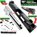 ZAFFIRI BLACK CAMO COMPLETE IBS PORTED SLIDE WITH POLISHED IBS BARREL - SIGHTS - UPK INSTALLED - RMR COVER PLATE FOR GLOCK 19 GEN 3