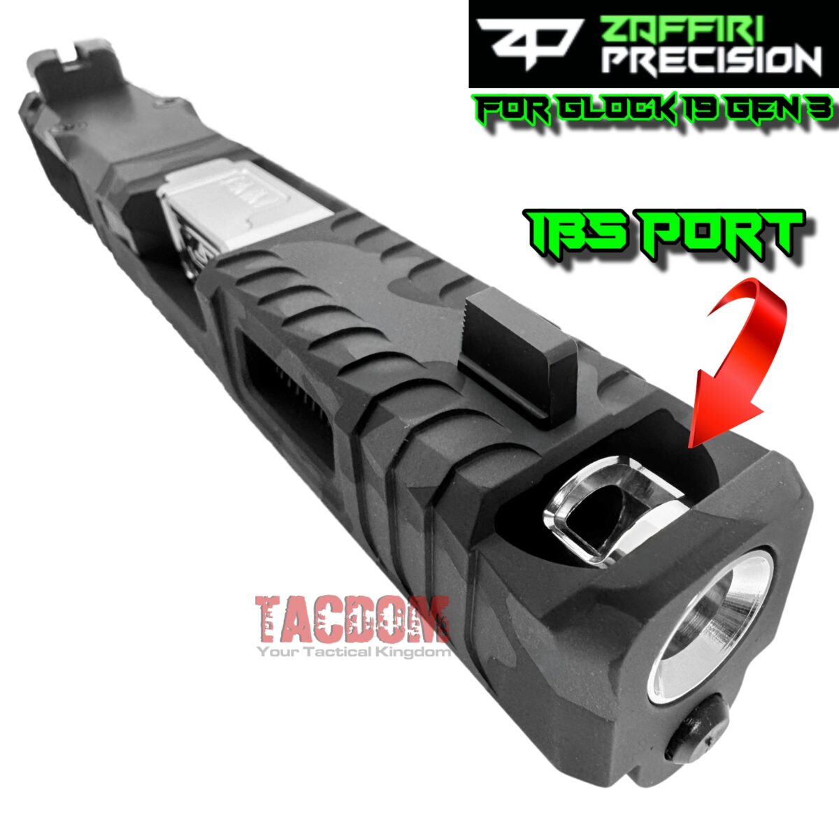 ZAFFIRI BLACK CAMO COMPLETE IBS PORTED SLIDE WITH POLISHED IBS BARREL - SIGHTS - UPK INSTALLED - RMR COVER PLATE FOR GLOCK 19 GEN 3 - Image 2