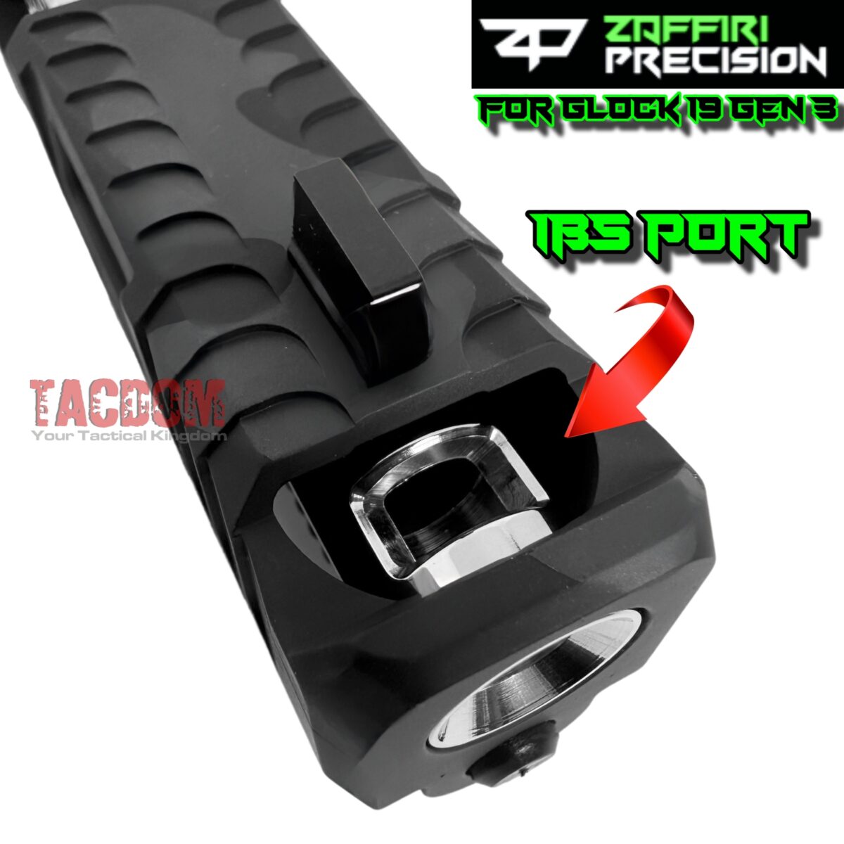 ZAFFIRI BLACK CAMO COMPLETE IBS PORTED SLIDE WITH POLISHED IBS BARREL - SIGHTS - UPK INSTALLED - RMR COVER PLATE FOR GLOCK 19 GEN 3 - Image 5