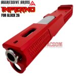 AGGRESSIVE ARMS INFERNO RED PORTED RMR SLIDE AND POLISHED STAINLESS STEEL BARREL FOR GLOCK 26 GEN 3 - Image 2