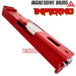AGGRESSIVE ARMS INFERNO RED PORTED RMR SLIDE AND POLISHED STAINLESS STEEL BARREL FOR GLOCK 26 GEN 3 - Image 3
