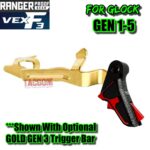 RANGER PROOF / JOHNNY GLOCK COLLABORATION VEX F3 "EXCLUSIVE" BLACK / RED ADJUSTABLE TRIGGER for GLOCK GEN 1 2 3 4 5 - 17 19 19X 20 21 22 23 24 26 27 31 32 33 34 35 37 36 38 39 43 43x 45 48 - Image 6