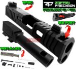 ZAFFIRI BLACK COMPLETE IBS PORTED SLIDE WITH IBS BARREL - SIGHTS - UPK INSTALLED - RMSC COVER PLATE FOR GLOCK 43 / 43X