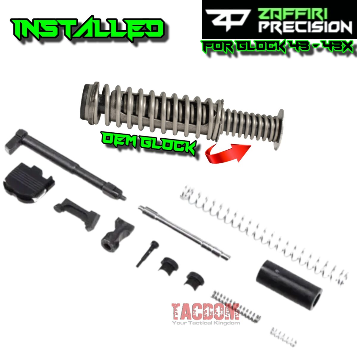 ZAFFIRI BLACK COMPLETE IBS PORTED SLIDE WITH IBS BARREL - SIGHTS - UPK INSTALLED - RMSC COVER PLATE FOR GLOCK 43 / 43X - Image 3