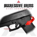 AGGRESSIVE ARMS STEALTH BLACK EXTENDED MAGAZINE CATCH for GLOCK 43X and 48 "SPIKES" - Image 2