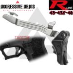 AGGRESSIVE ARMS R-LINE for GLOCK  43 43X 48 "BILLET ALUMINUM" TRIGGER BATTLEWORN GREY - With POLISHED TRIGGER BAR