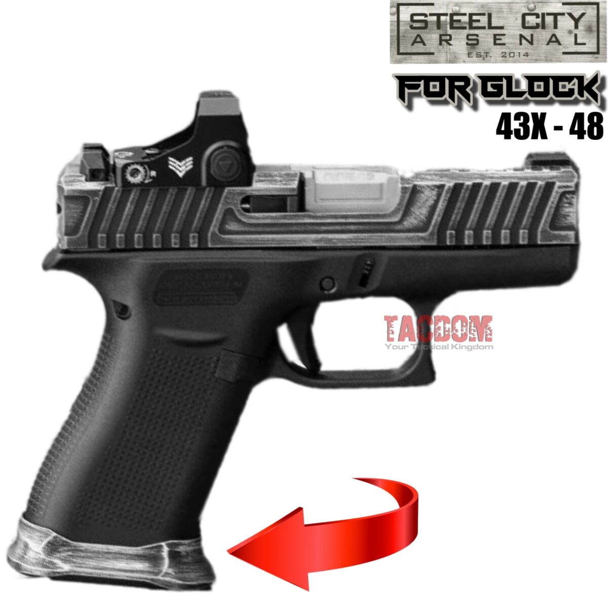 STEEL CITY ARSENAL GLOCK GEN 5 43X - 48  ENHANCED "TACDOM EXCLUSIVE" OD GREEN MAGWELL – FITS OEM GLOCK FACTORY FRAMES (Copy) - Image 2