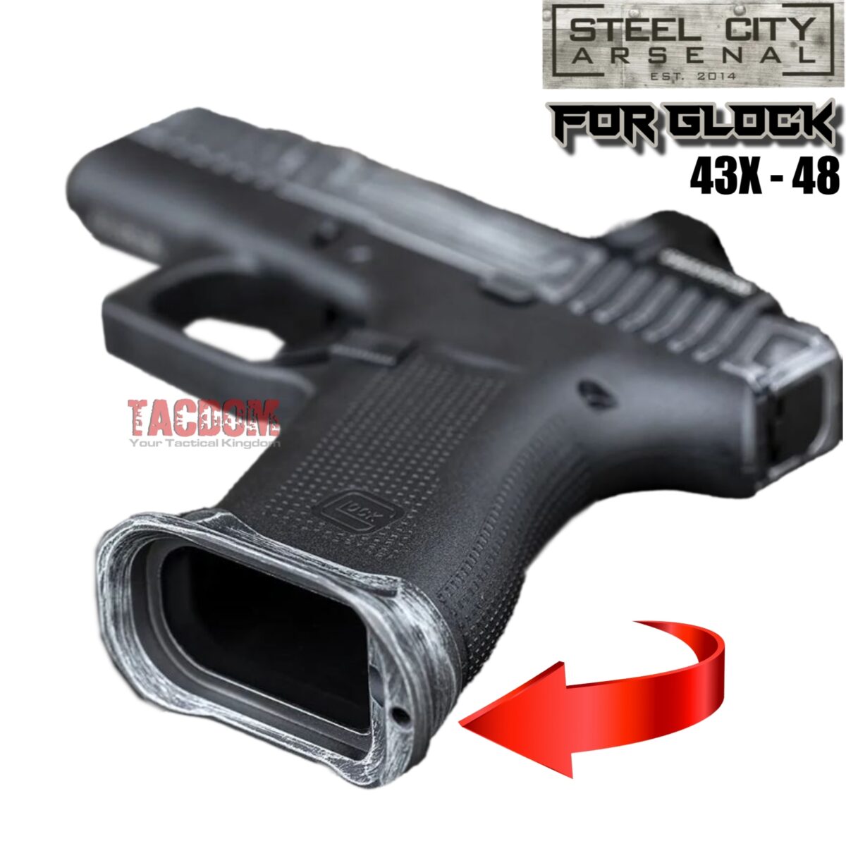 STEEL CITY ARSENAL GLOCK GEN 5 43X - 48  ENHANCED "TACDOM EXCLUSIVE" OD GREEN MAGWELL – FITS OEM GLOCK FACTORY FRAMES (Copy) - Image 4