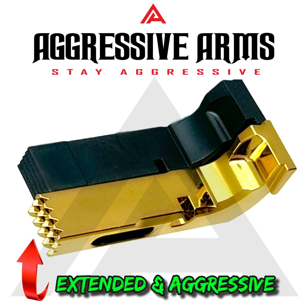 AGGRESSIVE ARMS SHINY GOLD PLATED DIMPLE PINS - EXTENDED SLIDE LOCK - EXTENDED MAGAZINE CATCH -EXTENDED SLIDE RELEASE for GLOCK GEN 1 2 3 -17 17L 19 22 23 24 26 27 31 32 33 34 37 38 39 - Image 8