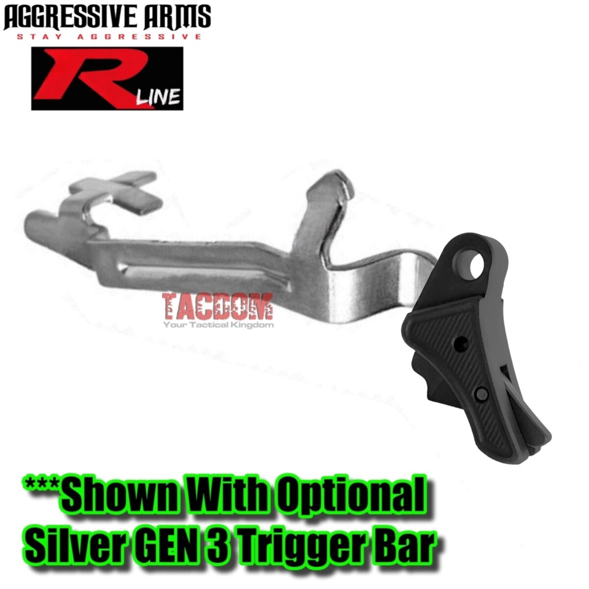 AGGRESSIVE ARMS R-LINE for GLOCK GEN 1 2 3 4 5 "BILLET ALUMINUM" TRIGGER STEALTH BLACK - Image 6