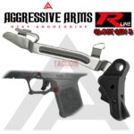 AGGRESSIVE ARMS R-LINE for GLOCK GEN 3 / 4 BILLET ALUMINUM TRIGGER STEALTH BLACK - With POLISHED TRIGGER BAR -  17 17L 18 19 22 23 26 27 31 32 33 34 35 (Copy)