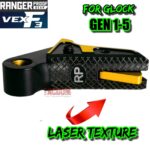 RANGER PROOF / JOHNNY GLOCK COLLABORATION VEX F3 "EXCLUSIVE" BLACK / GOLD ADJUSTABLE TRIGGER for GLOCK GEN 1 2 3 4 5 - 17 19 19X 20 21 22 23 24 26 27 31 32 33 34 35 37 36 38 39 43 43x 45 48 - Image 3
