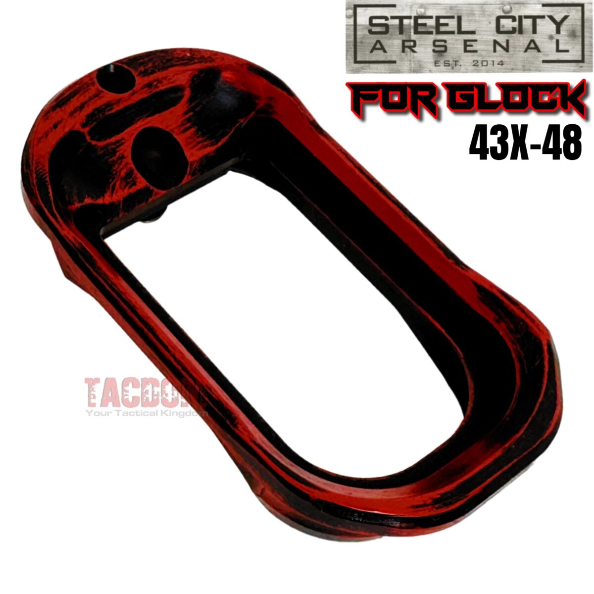STEEL CITY ARSENAL GLOCK GEN 5 43X - 48  ENHANCED "TACDOM EXCLUSIVE" BATTLEWORN RED MAGWELL – FITS OEM GLOCK FACTORY FRAMES - Image 3