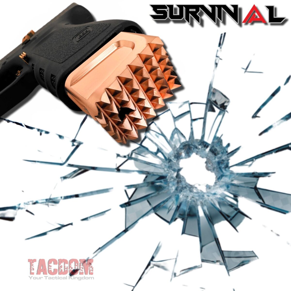 AGGRESSIVE ARMS "PULVERIZER" SHINY COPPER +0 Grip SPIKED Extension Weighted Pad plate Magazine for Glock 19 23 32 & P80 PF940C - Image 5