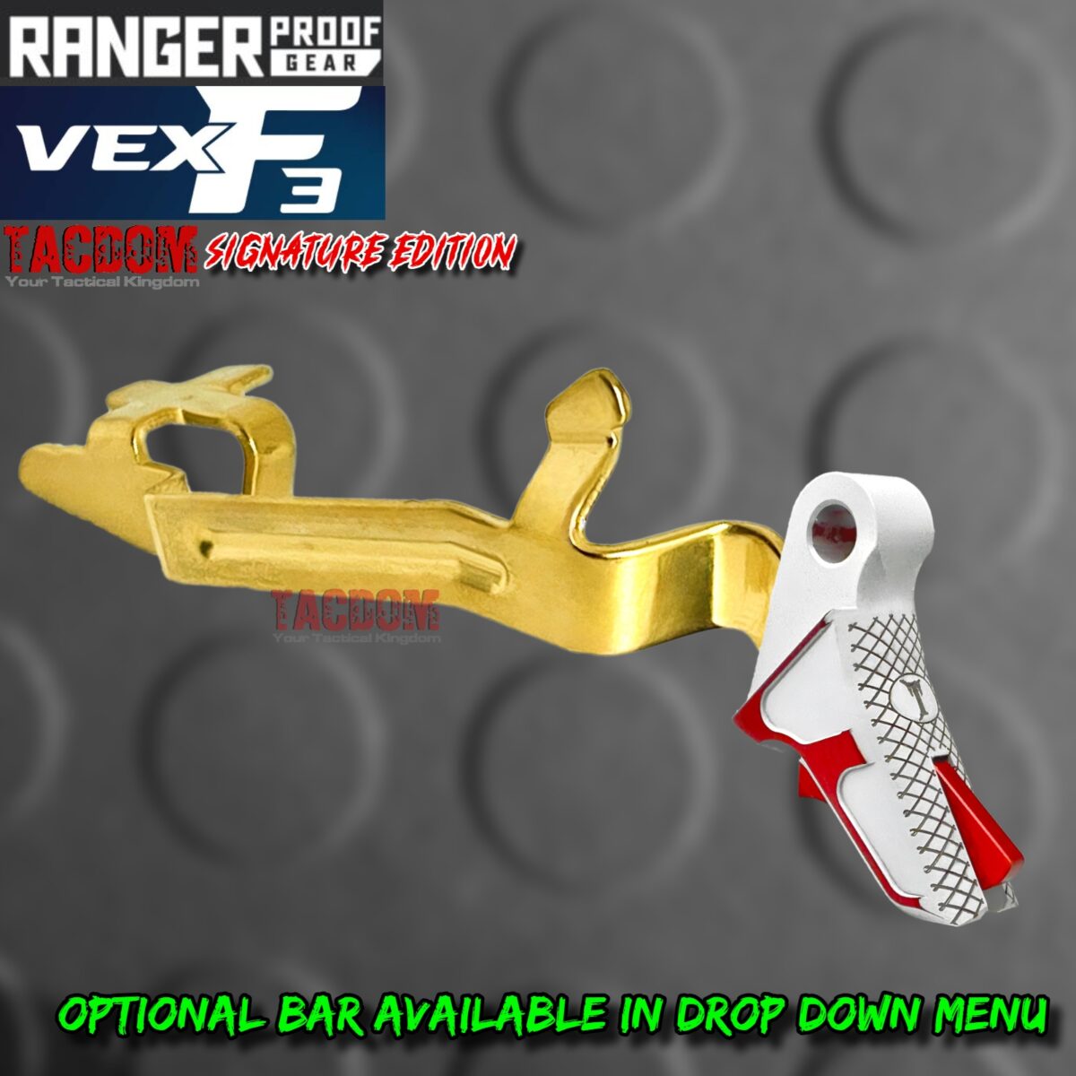 RANGER PROOF / JOHNNY GLOCK COLLABORATION VEX F3 "TACDOM SIGNATURE" WHITE / RED ADJUSTABLE TRIGGER for GLOCK GEN 1 2 3 4 5 - 17 19 19X 20 21 22 23 24 26 27 31 32 33 34 35 37 36 38 39 43 43x 45 48 - Image 6