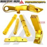 AGGRESSIVE ARMS SHINY GOLD PLATED DIMPLE PINS - EXTENDED SLIDE LOCK - EXTENDED MAGAZINE CATCH -EXTENDED SLIDE RELEASE for GLOCK GEN 1 2 3 -17 17L 19 22 23 24 26 27 31 32 33 34 37 38 39
