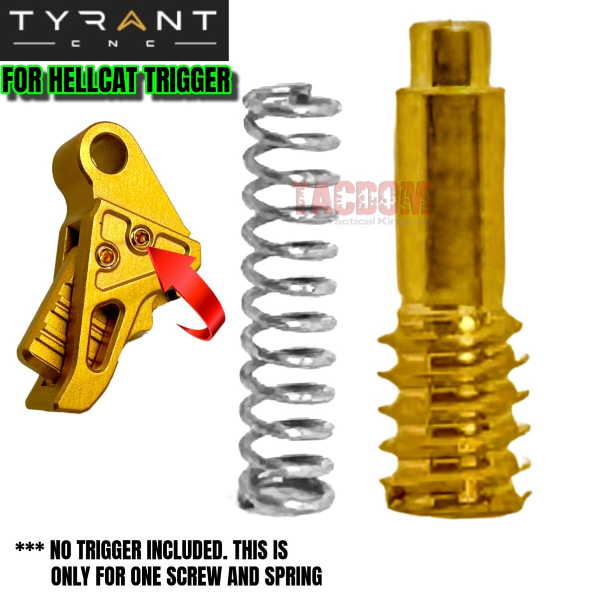 TYRANT DESIGNS REPLACEMENT GOLD AND SPRING for SPRINGFIELD HELLCAT PRO TRIGGER - Image 1