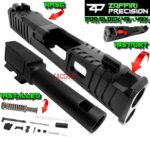ZAFFIRI BLACK COMPLETE IBS PORTED SLIDE WITH IBS BARREL - SIGHTS - UPK INSTALLED - RMSC COVER PLATE FOR GLOCK 43 / 43X